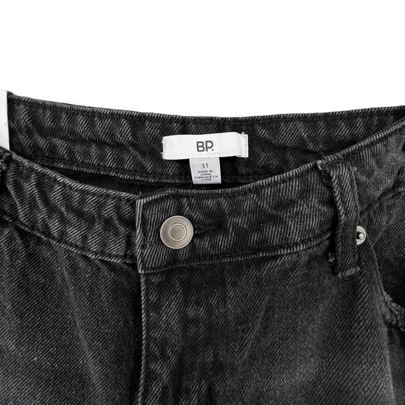 BP Nordstrom Size 31 Jeans NEW Wide Leg Distressed Black Denim Cotton - Picture 2 of 4